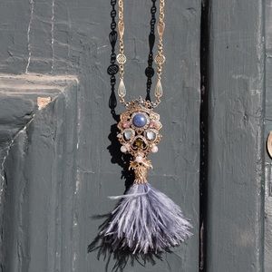 Royal Thistle Long Pendant Necklace